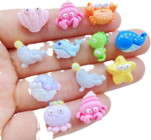 20 Stück Harz-Cartoon-Figuren Ozean-Serie in Multicolour für Scrapbooking und DIY-Schmuck - Bild 1