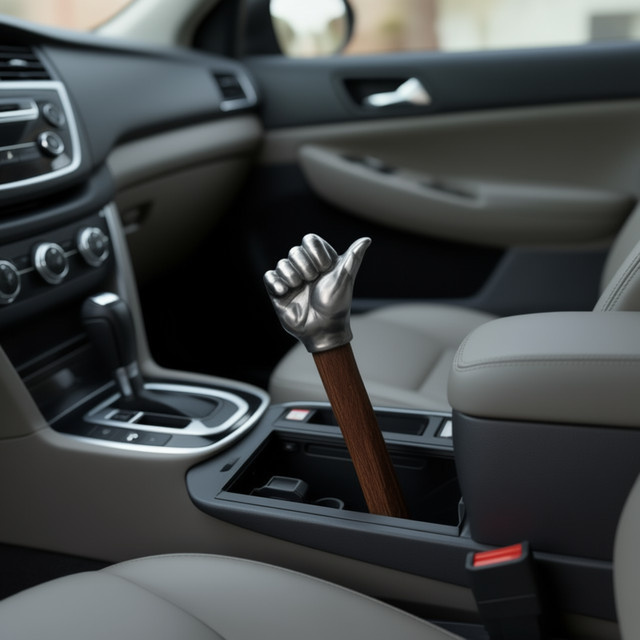 Edelstahl-Daumen-hoch-Hammer aus massivem Metall mit Holzgriff in Silber - Bild 1
