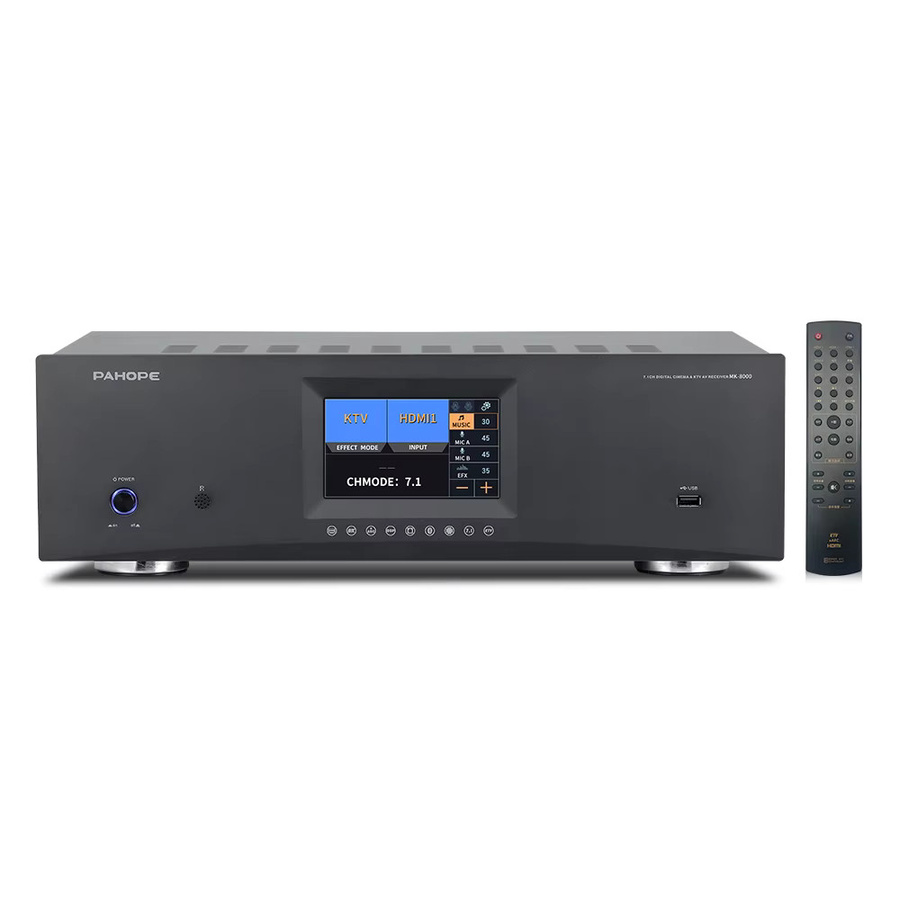 PAHOPE 7.1 Heimkino-System AV-Receiver in Schwarz mit 3D/8K und DTS Digital HD für Karaoke und Audio-Anwendungen - Bild 7