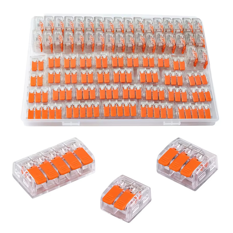 JINH 68-teiliges CMK 63 Schnell-Parallelverbinder-Set aus Kunststoff, transparent, für 2-5 Anschlüsse zur elektrischen Verbindung kleiner Beleuchtungsanlagen - Bild 2