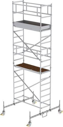 MUNK Günzburger Steigtechnik Rollgerüst aus Aluminium in Silber mit einer maximalen Arbeitshöhe von 6,5 m und einer Länge von 180 cm - Bild 1