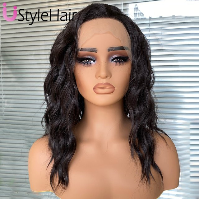 Ustylehair Perücke, dunkelbraun, Spitze Front, 12 Zoll, synthetisch - Bild 1