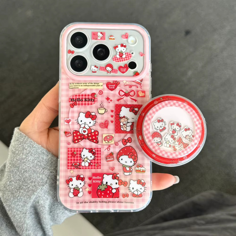 Sanrio Erdbeer Handyhülle mit magnetischem Saugnapf und Vollbild-Schutz für iPhone 17 Pro, 16 Pro, 15 und 14 Pro Max in Multicolour - Bild 2