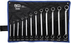 BGS Doppel-Ringschlüssel-Satz gekröpft aus Chrom-Vanadium, 12-teilig, Silber, SW 6 - 32 mm - Bild 1