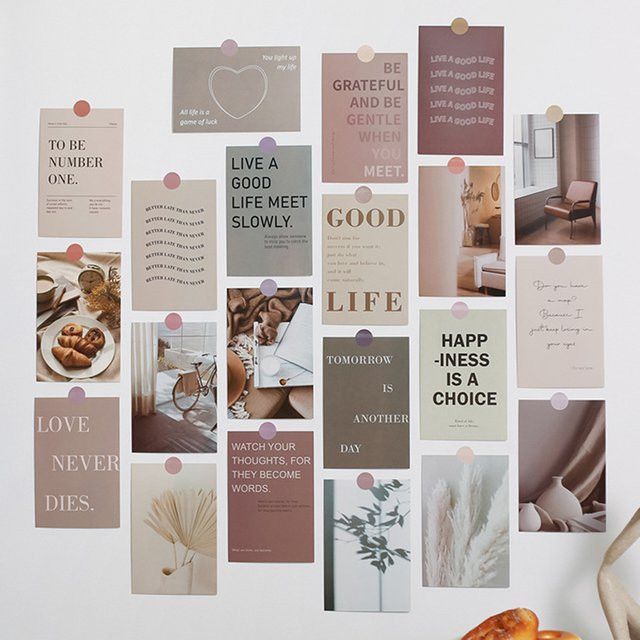 30 Stück Lucky Life Postkarten mit floralen Alphabet-Elementen und 48 Aufklebern zur Wanddekoration - Bild 1