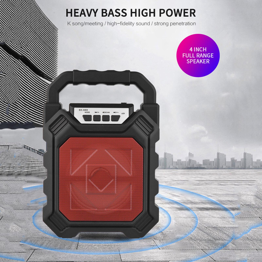 TOMTOP JMS Tragbare Bluetooth Karaoke-Maschine mit Mikrofon, kabelloser Außenlautsprecher, Schwarz - Bild 7