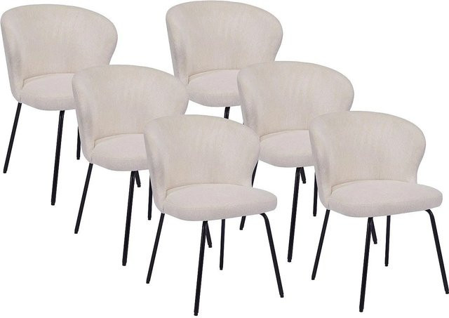 Vente-unique Stuhl Relioza in Creme mit Cord-Bezug und Metallgestell, Höhe: 56,5 cm - Bild 1