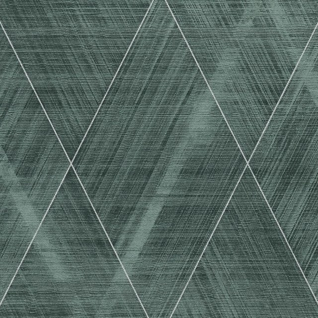 PROFHOME 3D Tapete Chevron Muster in Grün und Silber, geometrisches Design, Vlies, Breite: 0,53 m, Länge: 10,05 m - Bild 1