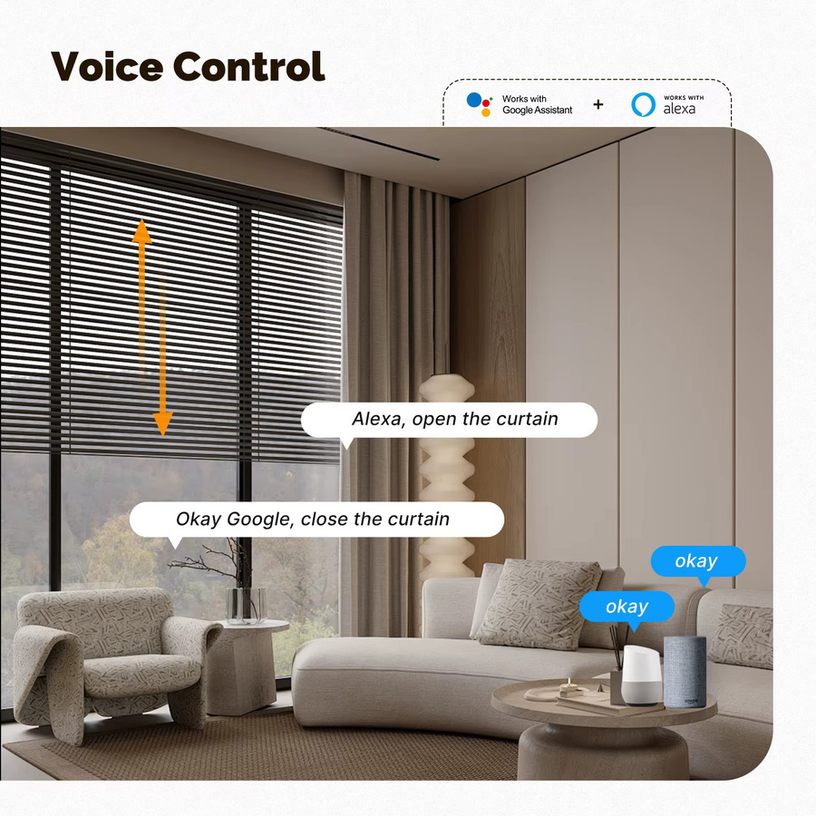 MOES Tuya Zigbee Elektrischer Vorhangmotor für Kettenrollos mit Lithiumbatterie, Smart Shade Drive in Weiß, App-Steuerung kompatibel mit Alexa und Google Home - Bild 3