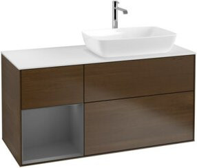V&B Waschtischunterschrank Finion in Walnuss, lackiert, Breite: 120 cm, Tiefe: 50,1 cm, Höhe: 50,1 cm - Bild 1