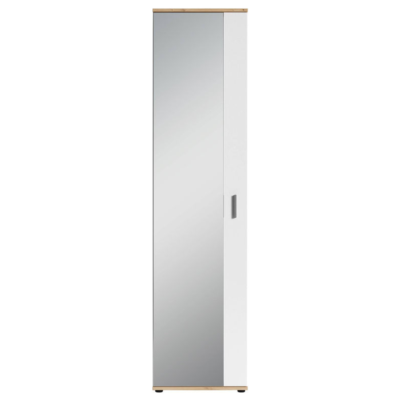 byLIVING Hochschrank JAKOB in Eiche und Weiß mit Spiegeltür und Regalböden, B/H/T: 49 x 196 x 30 cm - Bild 3