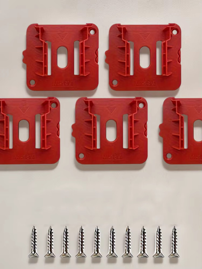 5 Stück Milwaukee M18 18V Batteriehalterung rote Wandhalterung für Lithium-Akkus - Bild 7
