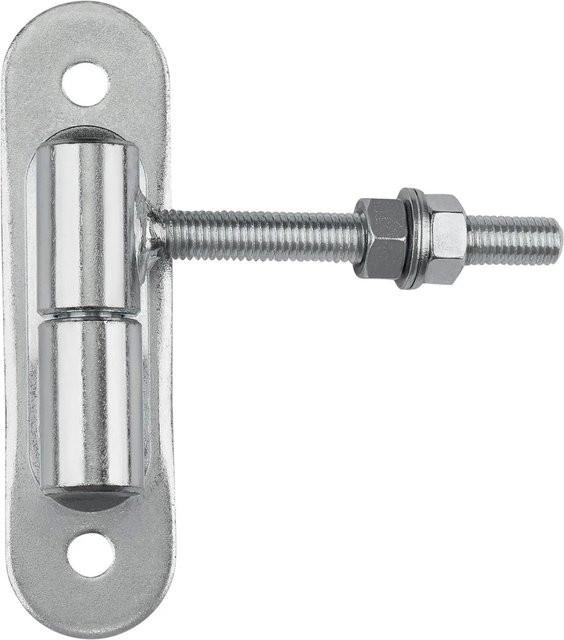 SO-TECH Torangel mit Grundplatte aus verzinktem Stahl in Silber, Ø24 mm, M12 x 96 mm, B/T/H: 150 x 40 x 5 mm, Tragkraft 150 kg - Bild 1