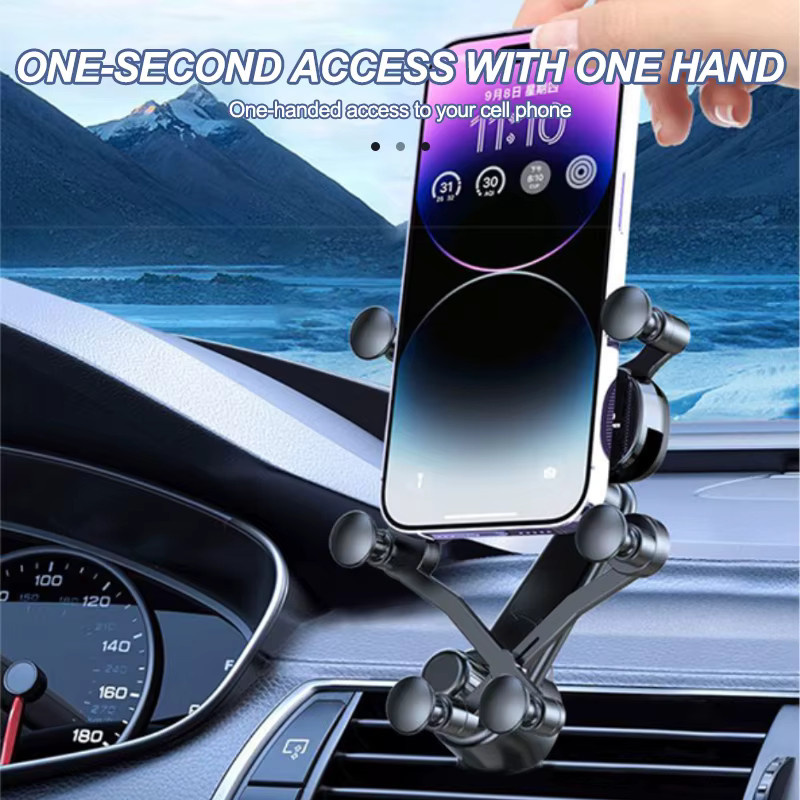 SEAMETAL Gravity Auto-Handyhalterung für Lüftungsschlitze, universelle stoßfeste GPS-Smartphone-Halterung in Schwarz - Bild 4