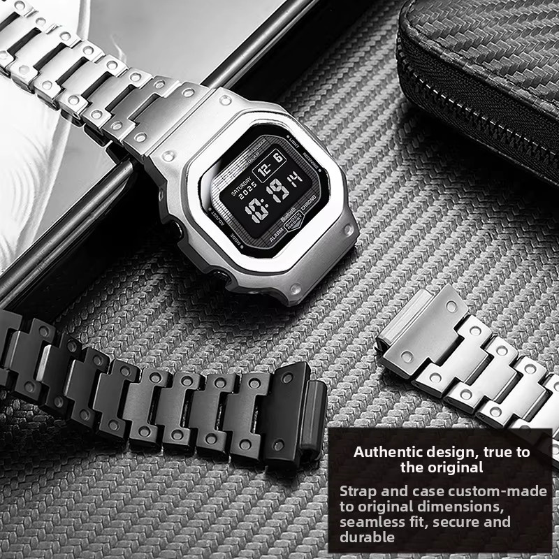 Casio Mod-Kit Edelstahlgehäuse & Armband, Edelstahl, Silber, Herren - Bild 2