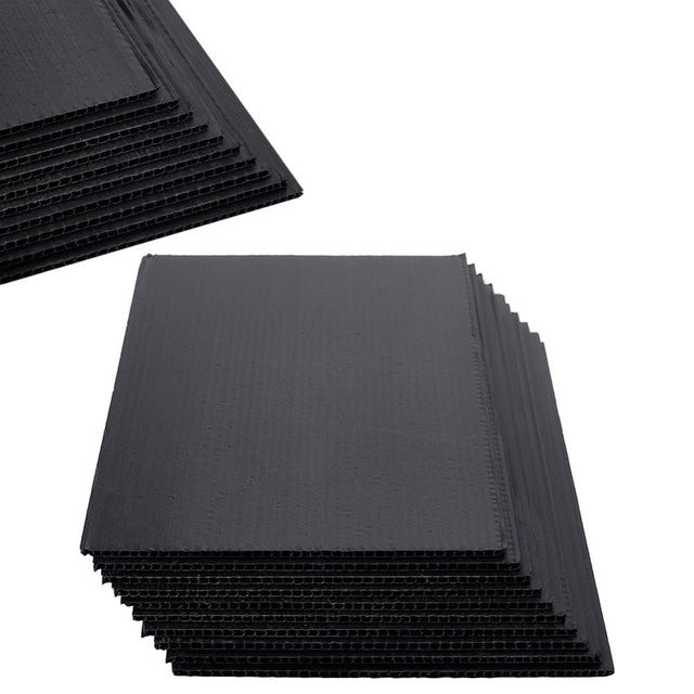10 Stück gewellte PP-Hohlplatten aus Kunststoff in Schwarz, Dicke: 3 mm - Bild 1