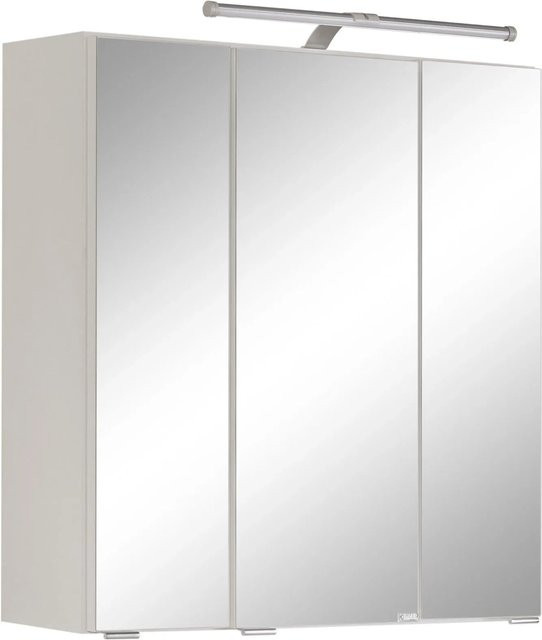 Held Möbel 3D-Spiegelschrank Molina in Weiß mit LED-Beleuchtung und Steckdose für dein Badezimmer, B/T/H: 60 x 20 x 64 cm - Bild 1
