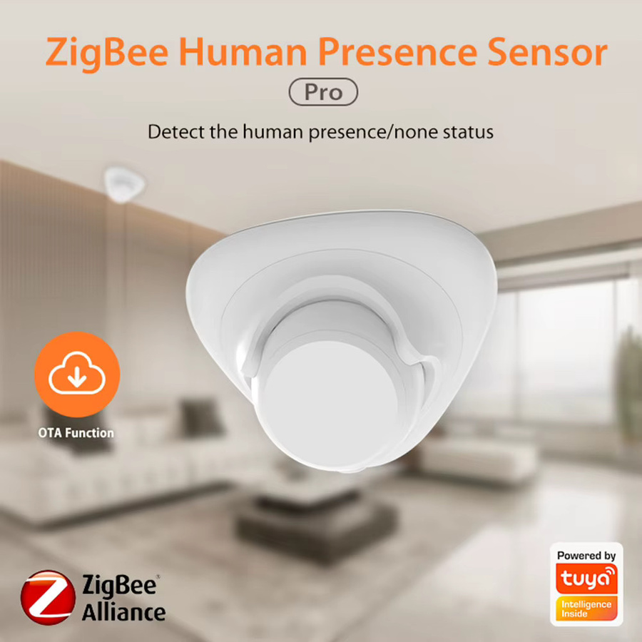 Tuya Elivco ZigBee Anwesenheitsdetektor mit 24GHz mmWave Radar-Sensor und PIR-Körpererkennung in Weiß für Smart Life APP - Bild 2