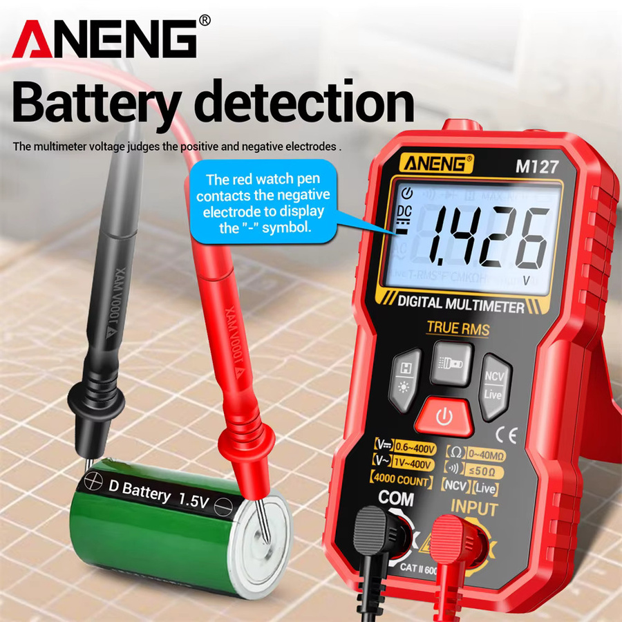 ANENG MINI Multimeter Tester mit NCV-Sensor zur AC/DC Spannungswiderstandsmessung und Nullstrom-Erkennung - Bild 2
