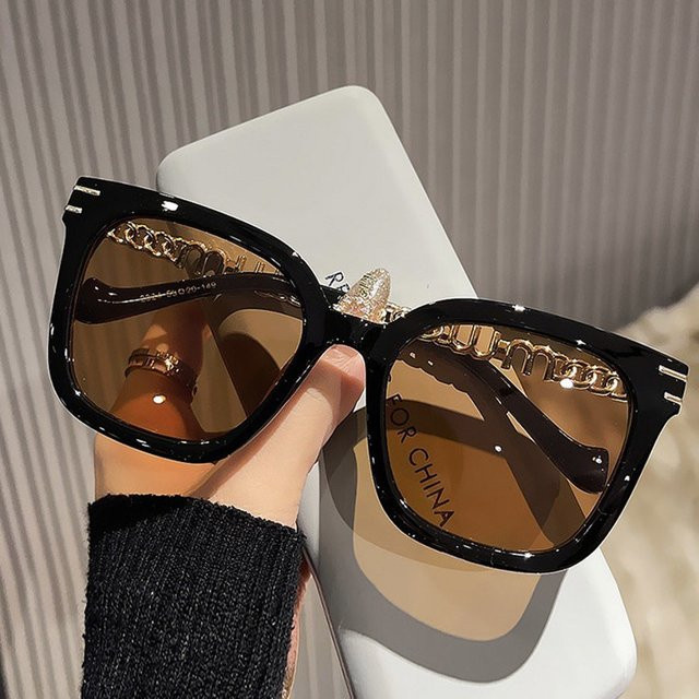 DIXSG DS-2324 Sonnenbrille, quadratisch, Vollrand, Kunststoff, schwarz, Damen - Bild 1