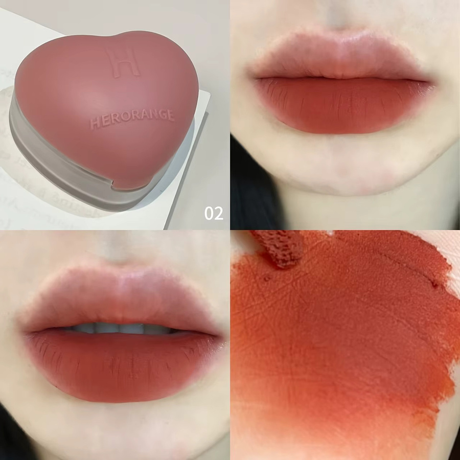 Herorange Herz-Lippen- und Wangenfarbe, Matt, Unisex - Bild 2