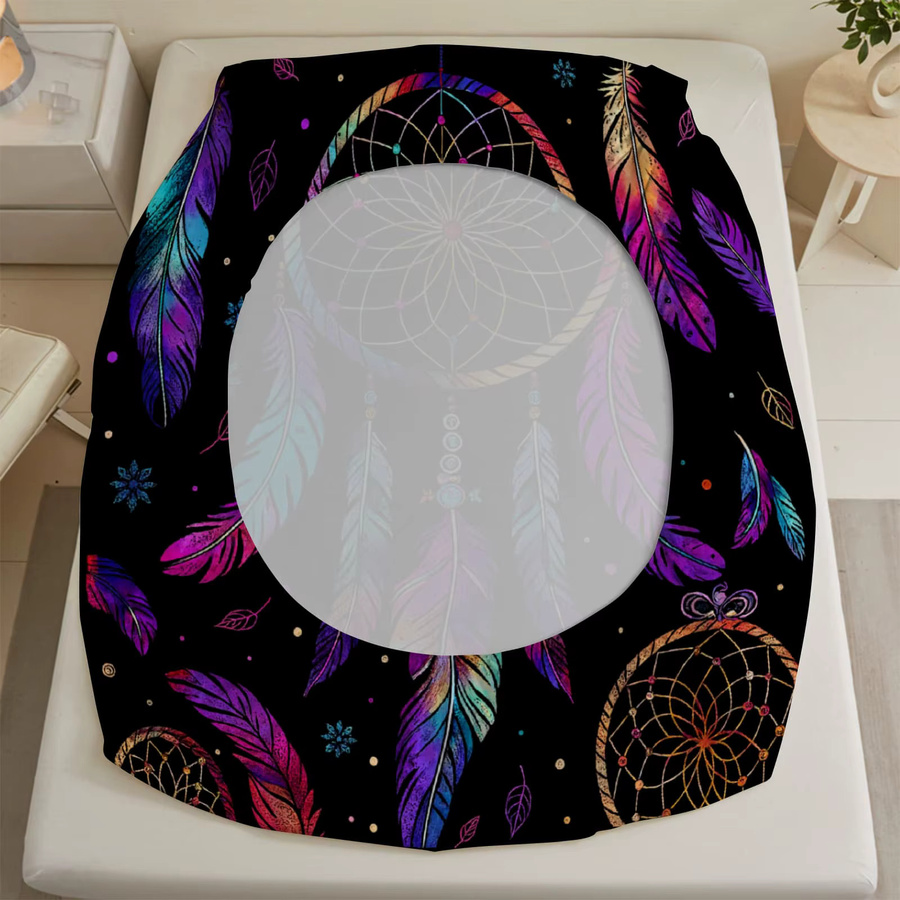 Mountain River Spannbettlaken RV Camping Print mit tiefen Taschen, elastischer Matratzenbezug, Multicolour, B/T: 90 x 200 cm - Bild 5