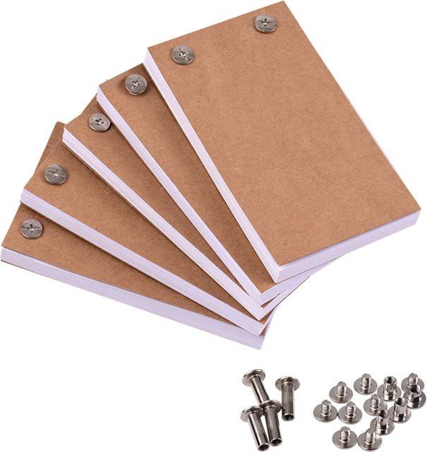 Aibecy Leeres Flipbook-Kit mit Animationspapier und Binden-Schrauben in Weiß und Braun für LED-Tracing-Lichtblock-Zeichnungen und Skizzen - Bild 1