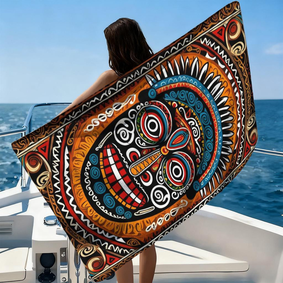 Ka Chen Muda Strandtuch Seltsame Avatare Vintage Design, Weiß/Mehrfarbig, B: 40 cm, H: 60 cm - Bild 5