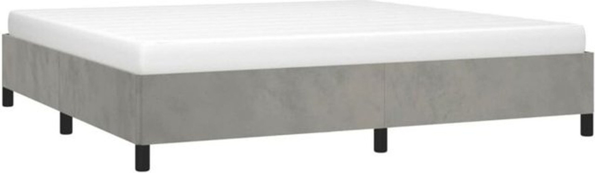 Vidaxl Polsterbett aus Samt und Holzwerkstoff in Grau, B/T: 200 x 200 cm - Bild 1
