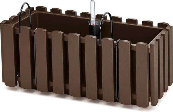 PROSPERPLAST Balkonpflanzenhalter Boardee Fence W in Braun für Außenbereiche und Innenräume