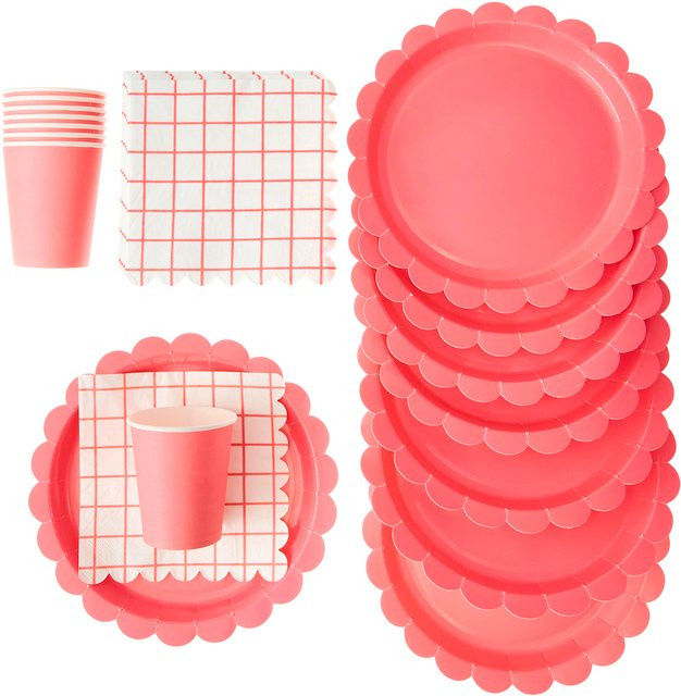 Rico Design Party-Set in Weiß und Neon Pink - Bild 1