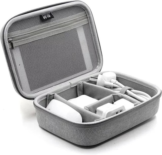 Kabel-Lagerungstasche und Daten-Organizer in Schwarz und Grau für Notebook, Powerbank, Ladegeräte und Kopfhörer - Bild 1