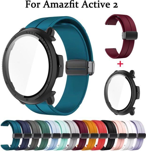 Amazfit Uhrenarmband Silikon, Glashülle, Schwarz, Multicolor - Bild 1