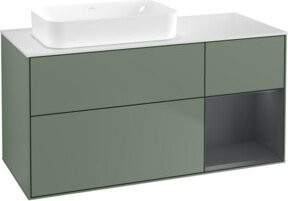 V&B Waschtischunterschrank Finion mit Wandbeleuchtung, Farbe: Reinweiß lackiert, B/T/H: 120 x 60 x 60 cm - Bild 1