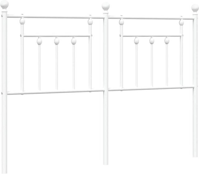 vidaXL Ersatz-Kopfteil aus Metall in Weiß, klassisches Design, Breite: 135 cm - Bild 1