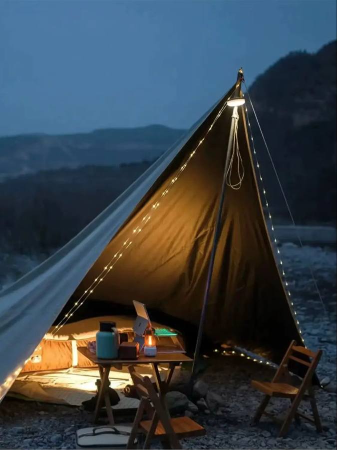 ESMARTER Solar-Camping-Lichterkette mit RGB-LEDs, wasserdicht und wiederaufladbar, 10 m Länge, Multicolor - Bild 4