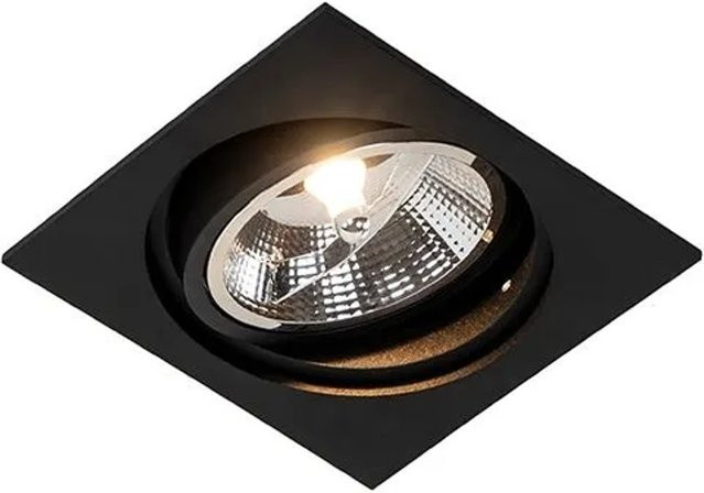 QAZQA Chuck 111 Modernes Versenktes Spot aus Aluminium in Schwarz, Verstellbar und Dimmbar, GU10 - Bild 1