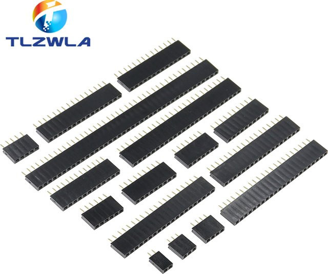 100 Stück Einreihige Pin Buchse Header mit 2,54mm Pitch in Schwarz - Bild 1