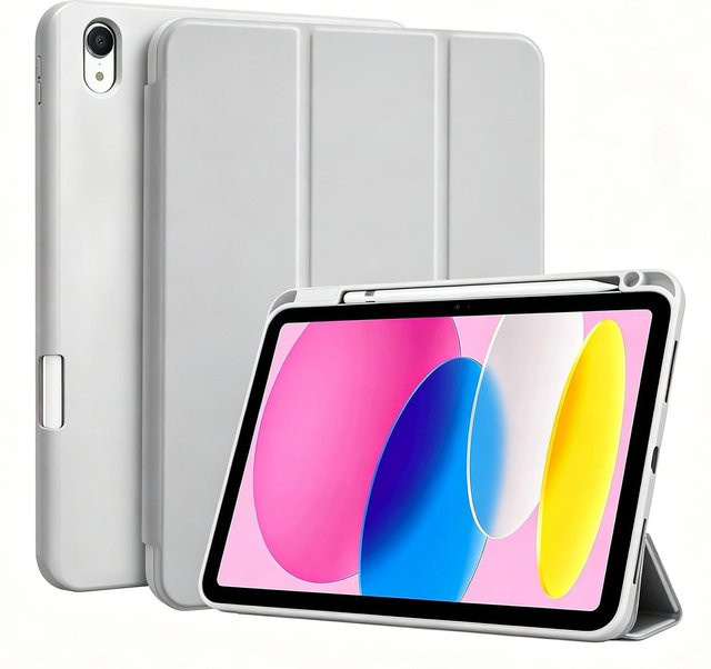 Magnetische Smart-Cover Hülle für iPad 11. Generation (11 Zoll) und 10. Generation (10,9 Zoll) mit Stifteetui in Weiß - Bild 1