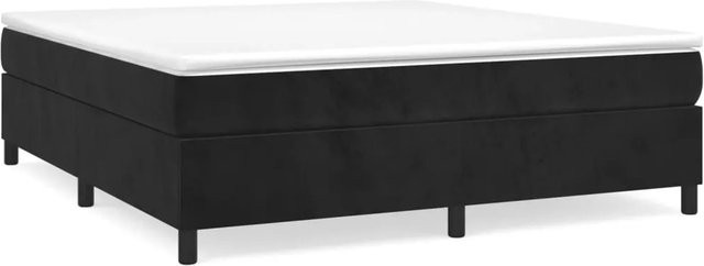 vidaXL Boxspringbett aus Samt in Schwarz, B/T: 200 x 200 cm - Bild 1