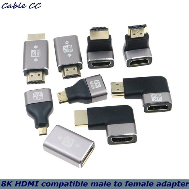 AXONUS 8K Micro Mini HDMI 2.1 Adapter mit 90 Grad Stecker auf Buchse für HDTV, PS5 und Laptop - Bild 1