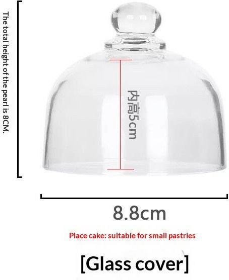 Breaki Kuchenhaube aus Glas mit Holzdeckel, transparent und weiß, staubdicht und luftdicht für Dessert und Obst - Bild 1