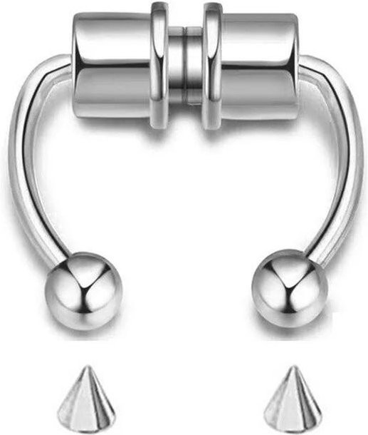 Nasenring Magnetisch, Edelstahl, Silber, Damen - Bild 1
