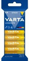 Varta LONGLIFE AA Batterie Alkali-Mangan 2800 mAh 1.5V 8er Folie Gelb - Bild 1