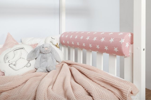 TiCAA Kinder Nackenrolle aus Baumwolle mit Sternen-Design in Pink, rechteckig - Bild 1