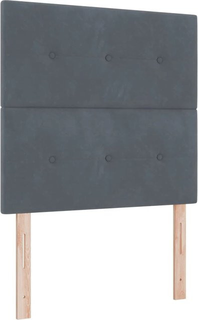vidaXL LED Kopfteil aus Samt in Grau mit integrierter Beleuchtung und USB-Anschluss, Breite: 80 cm - Bild 1