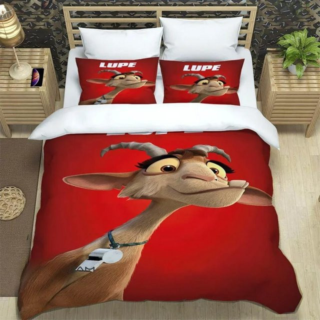 Bettwäscheset Ferdinand Cartoon mit 3D-Druck von Binchi Outdoor Product, Farbe Rot, Material Mikrofaser Polyester, B/H: 264 x 228 cm - Bild 1