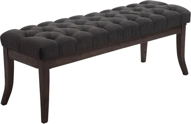 DELUKE Sitzbank CANNES Polsterbank im Chesterfield-Design, Stoff Dunkelgrau, B/T/H: 120 x 38 x 46 cm - Bild 1