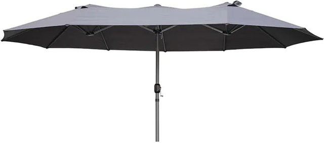 DELUKE Doppel-Sonnenschirm WINDA in Grau, Balkonschirm aus Aluminium und Stahl mit Polyester-Bespannung, Höhe: 265 cm, Breite: 250 cm - Bild 1