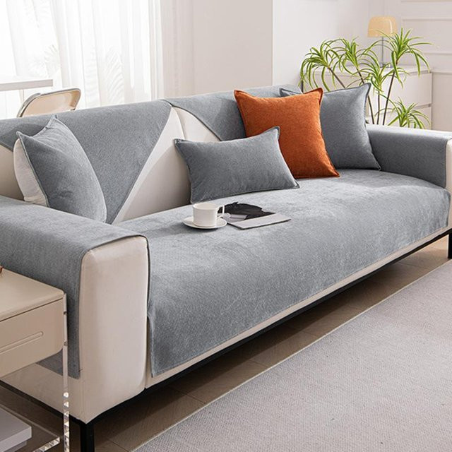 Wasserdichte und rutschfeste Sofamatte als Couch-Rückenlehnenbezug in Grau, B/H: 50 x 30 cm - Bild 1